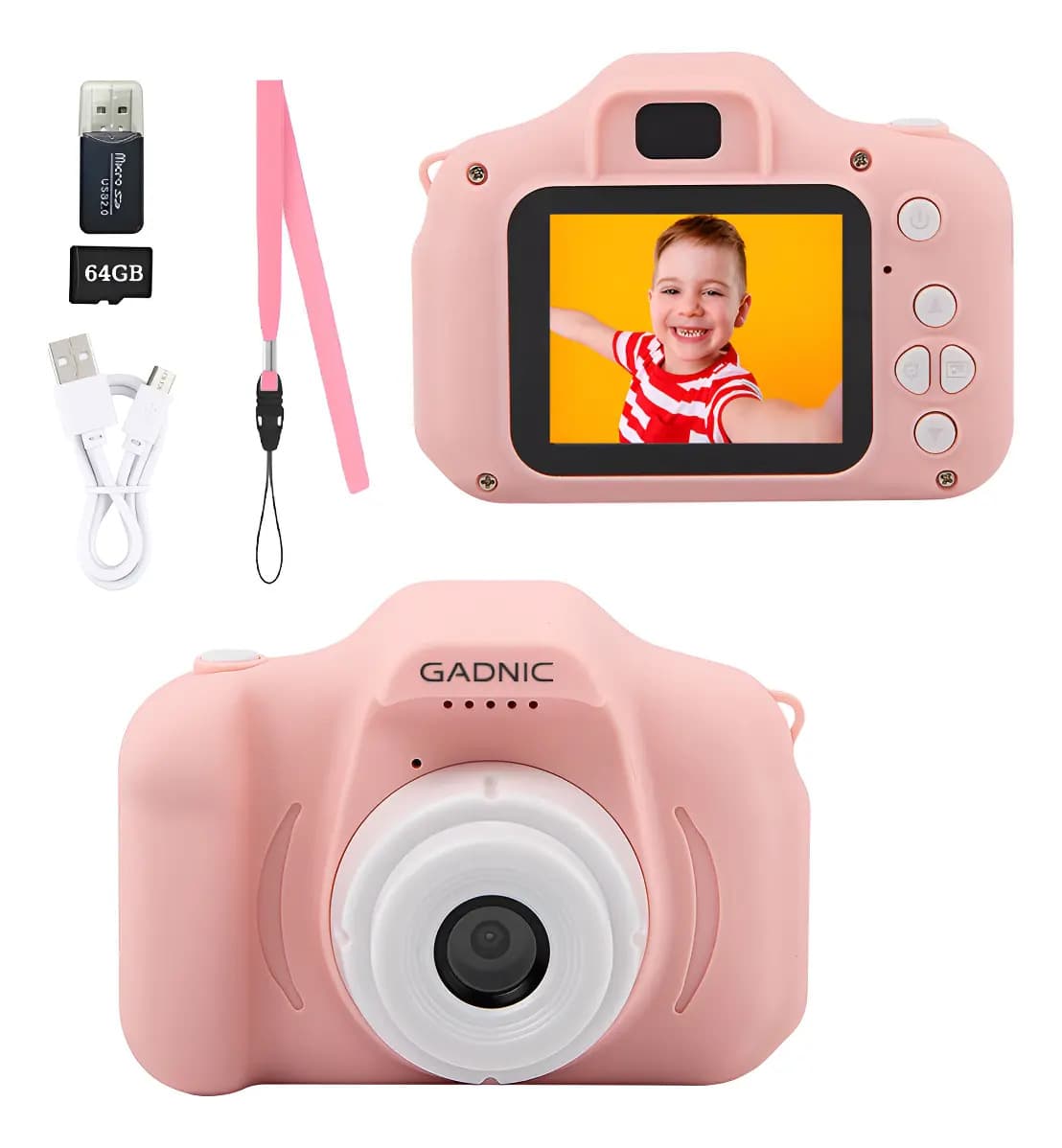 Camara Fotos Digital Para Niños Gadnic Juegos Filmadora Usb Color Rosa