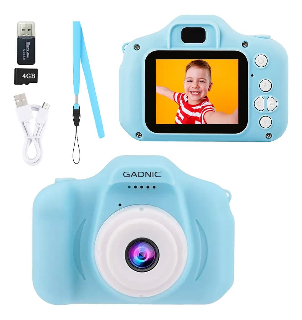 Cámara Fotos Digital Gadnic Compacta Niños Ck32 e Juegos Celeste