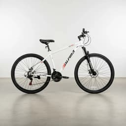 Bicicleta Alpina Mtb Mountain Bike 1.0 Rodado 29 21 Velocidades Acero Freno Disco Suspensión Delantera Blanco Negro Rojo Talle L