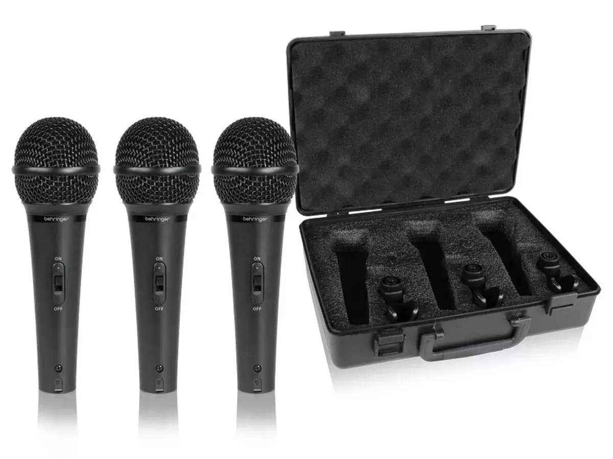 Kit De Micrófonos Behringer Xm1800s X3 Dinámicos Voz/instrum Negro