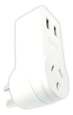 Prolongador Con Usb 1 Toma + 2 Usb Carga Rapida Tbcin Color Blanco