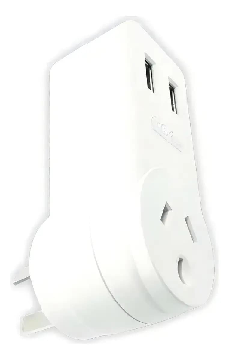 Prolongador Con Usb 1 Toma + 2 Usb Carga Rapida Tbcin Color Blanco