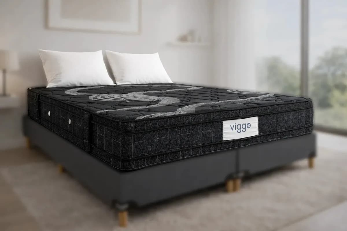 Colchón Viggo Diamante 160x190 Cm Alta Densidad 300 Kg Negro