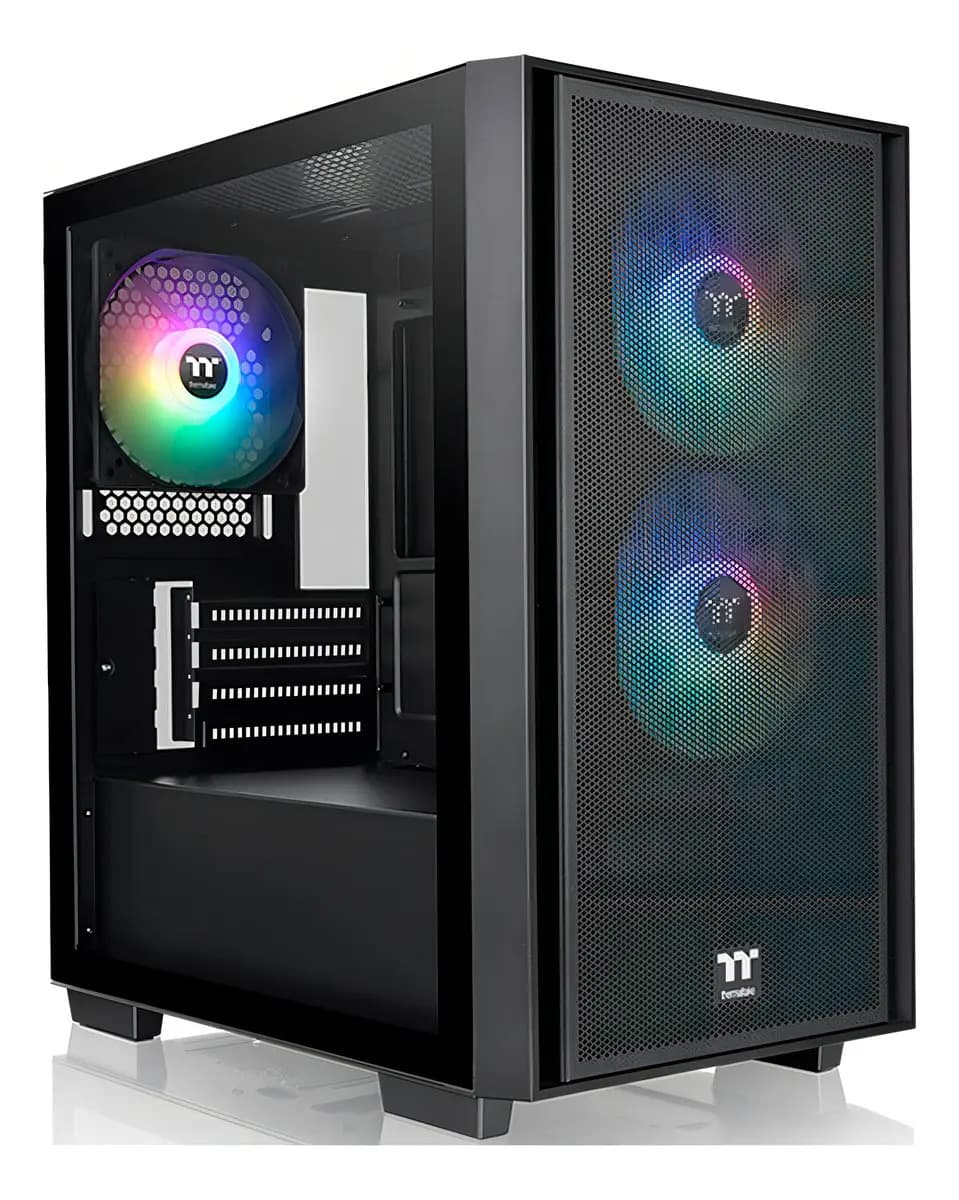 Caja M-atx Thermaltake Versa H16 Tg Argb + Fuente 650w Color Negro
