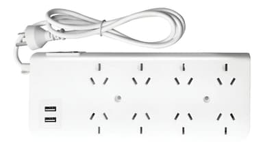 Prolongador Múltiple Inteck 8 Tomas 2 USB 3 Metros Blanco Protección