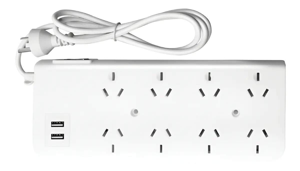 Prolongador Múltiple Inteck 8 Tomas 2 USB 3 Metros Blanco Protección