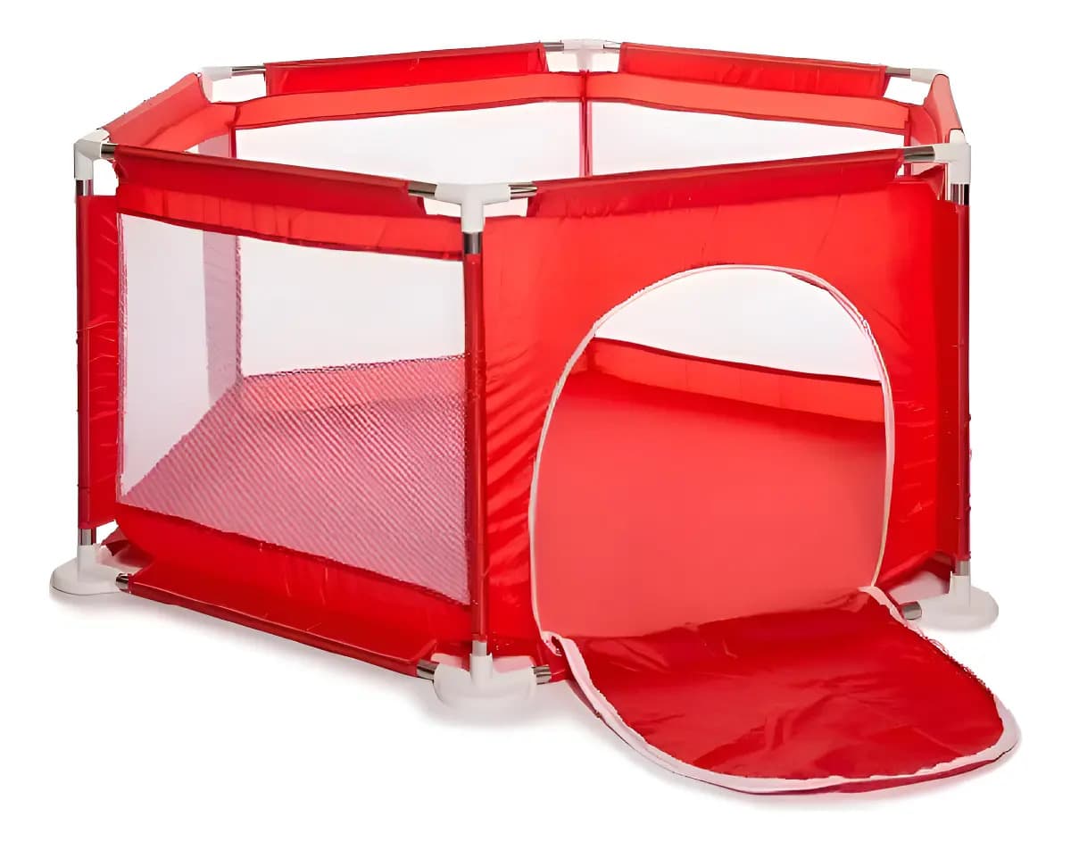 Corralito Bebe Gimnasio Didactico Love Color Rojo Diseño De La Tela Liso
