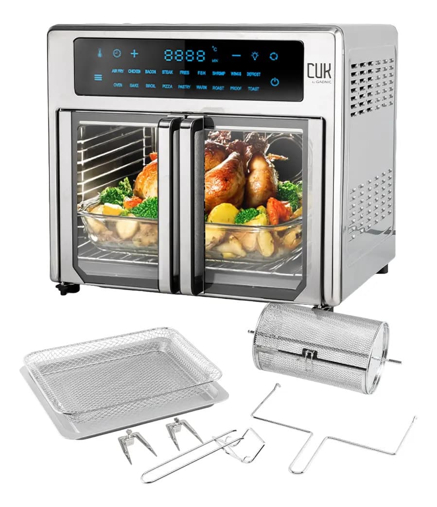 Freidora De Aire Cuk By Gadnic 17 Litros Horno Digital Con Accesorios Asar Y Freir