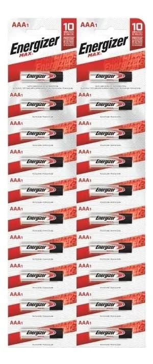 20 Pilas AAA Energizer MAX E92 Alcalina