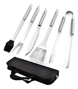 Kit Parrillero 5 Piezas Para Parrilla Cuk By Gadnic Acero Inoxidable Estuche
