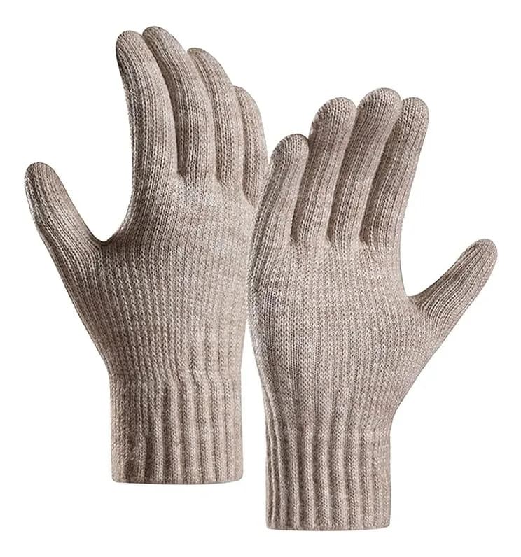 Guantes Lana Alpaca Invierno Ski Pantalla Táctil Touch Tech Color Crema