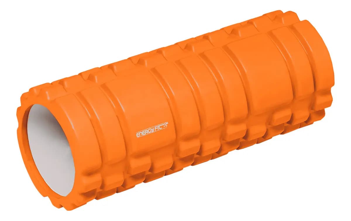 Rolo Energy Fit Masajeador Yoga Pilates 33cm Texturado Naranja Relieve