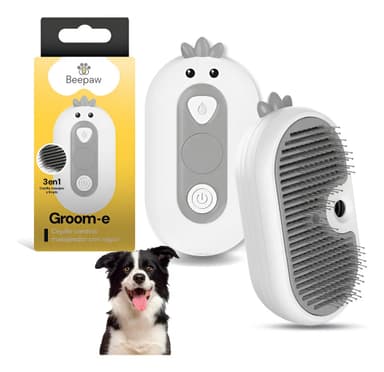 Cepillo Vapor Mascotas Beepaw Groom-e Cardina Metal Premium Color Gris