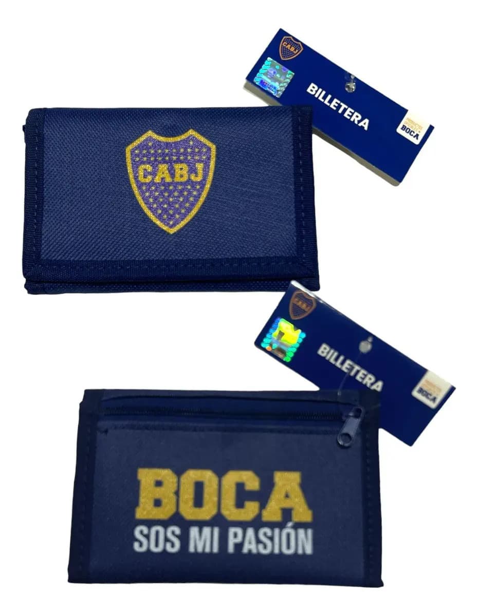 Billetera Boca Juniors Para Regalar + Elegante + Confort Y++ Color Boca Juniors Tela