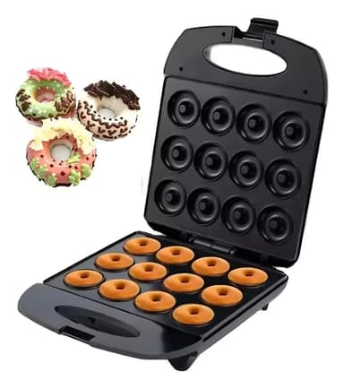 Máquina Para Hacer 12 Mini Donas Raf R.241 Donut Con Adaptador Color Negro