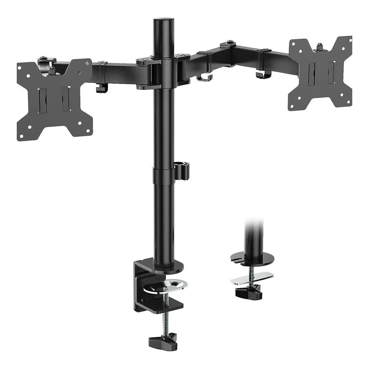 Raitot Doble Brazo Soporte Doble Monitor 13 A 27 Tv Led Fijo Mesa Escritorio Color Negro