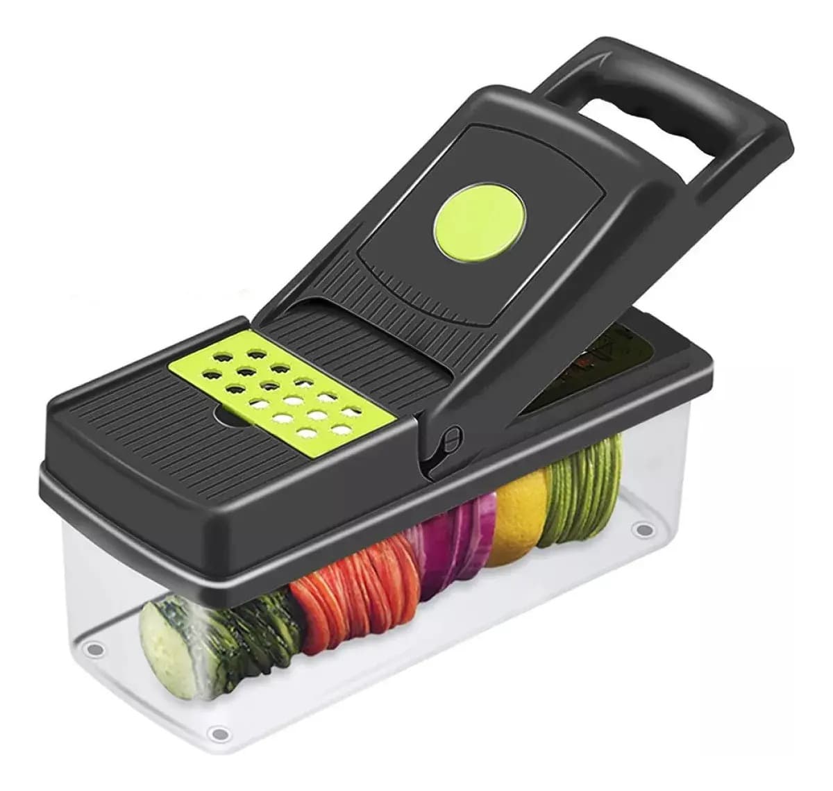 Mandolina Picadora Verduras Rallador Manual Gris oscuro Marca Raitot