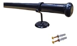 Kit Barral Para Cortina Metalico 3,60 Mt 22 Mm Soporte Techo Color Negro