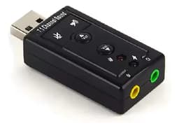 Adaptador Audio 7.1 Usb Jack 3.5 Auxiliar Auricular Microfon Color Negro