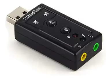 Adaptador Audio 7.1 Usb Jack 3.5 Auxiliar Auricular Microfon Color Negro