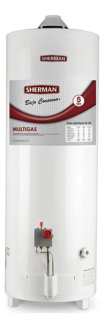 Termotanque A Gas 120 Lts Sherman Tpgp120msh13 Superior Apoy Color Blanco
