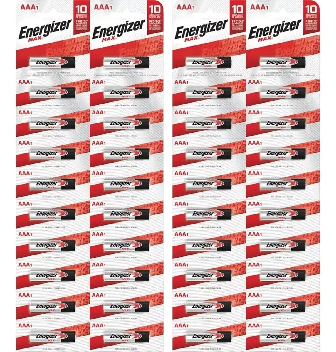 40 Pilas AAA Energizer MAX E92 Alcalina