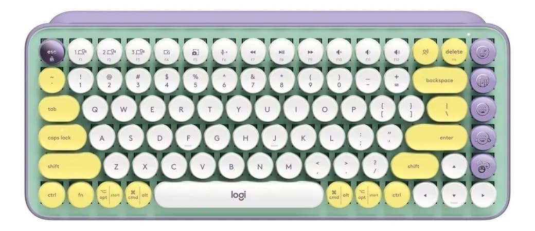 Teclado Logitech QWERTY Logitech Brown español latinoamérica color daydream