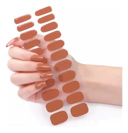 Tiras De Uñas de Gel Premium 22u Autoadhesivas - No Necesitan Lámpara Uv - Marron Terracota