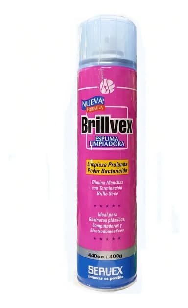 Espuma De Limpieza Brillvex 440cc Pc Gabinete Pc Plasticos