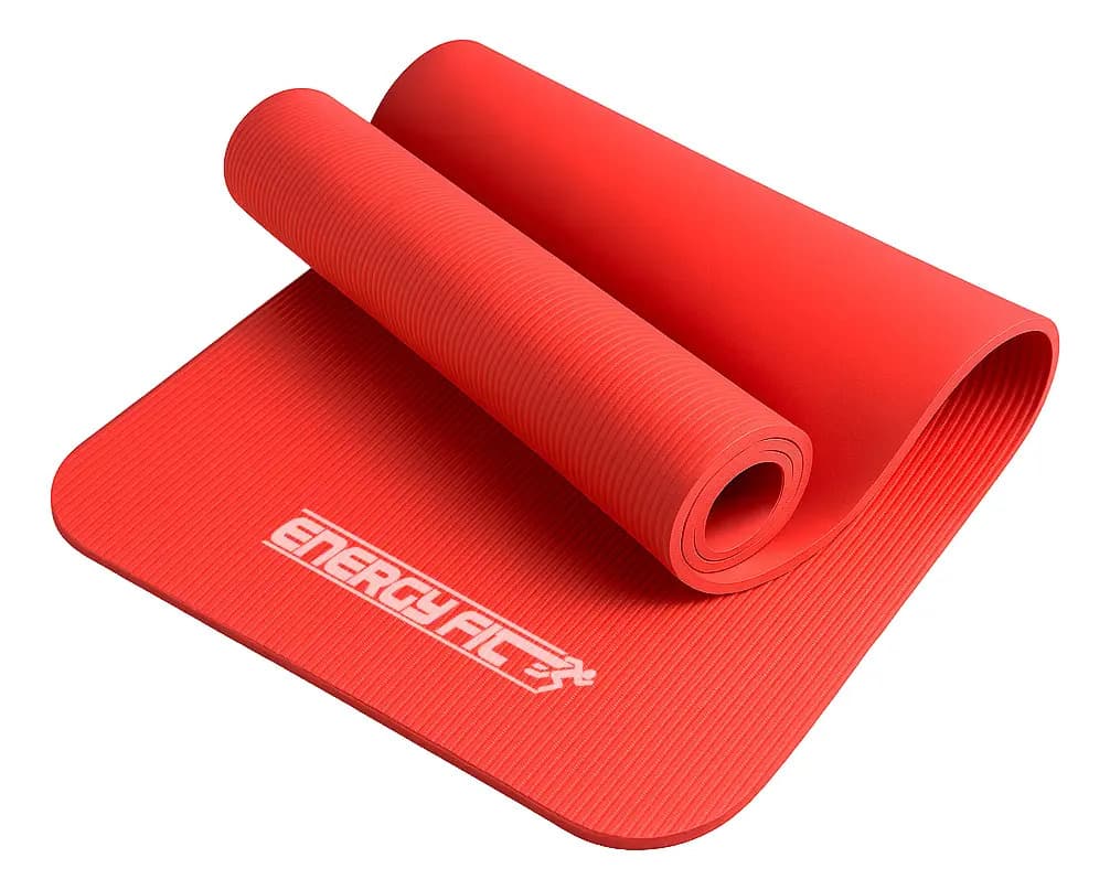 Mat Yoga 10 Mm Colchoneta Pilates Caucho Nbr 180x62 + Bolso Rojo