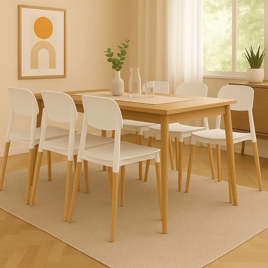 Sillas Nordicas Milan Madera Diseño Moderno Novara X6 Uni Estructura De La Silla Blanco