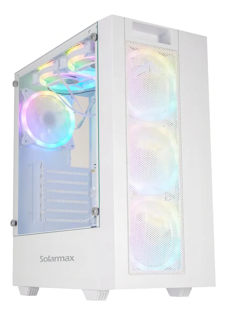 Gabinete Solarmax 5920 Blanco 6 Fan Rgb Vidrio Templado