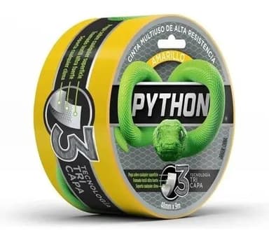 Cinta Python® Multiuso Amarilla Alta Resistencia (48mmx9mts) Color Amarillo Liso