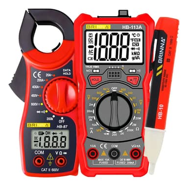 Kit Multimetro Digital Pinza Amperometrica Detector Brinna HB-113A