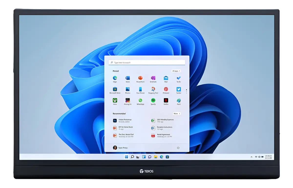 Monitor Portatil Teros 15.6 Full Hd 60hz Multiple Conexion Negro