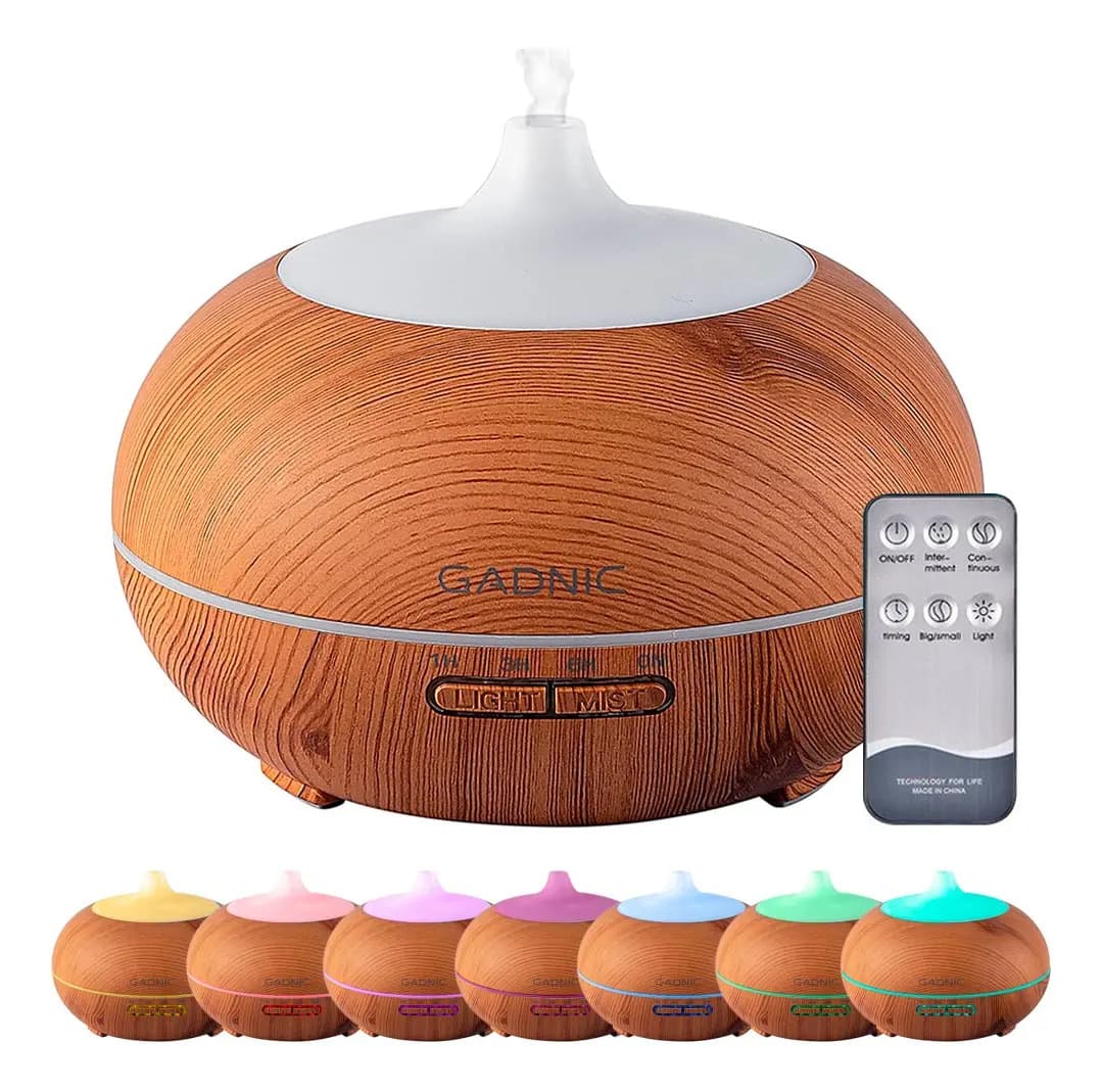Difusor Gadnic Plus Difu0003 Humidificador Ultrasónico 300ml 20hs 7 Luces de Colores