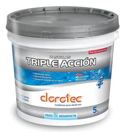 Pastillas Cloro Triple Acción Clorotec 5kg Alguicida Piletas
