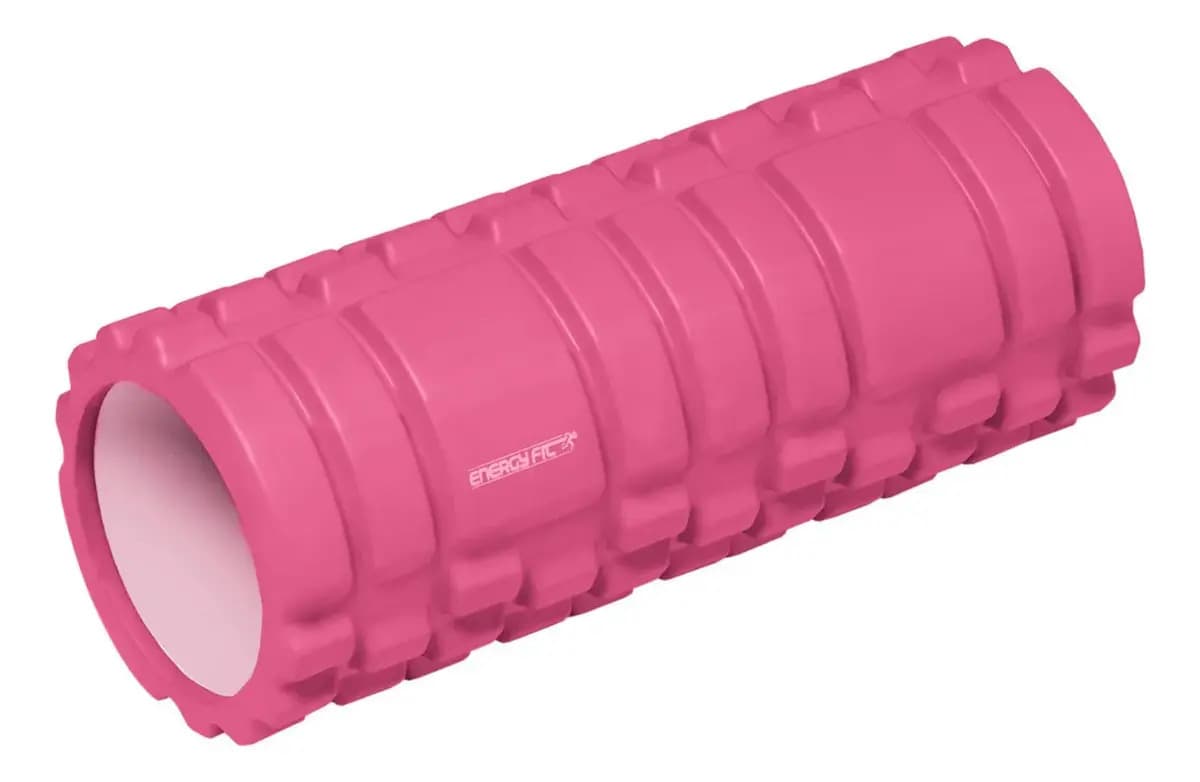 Rolo Rodillo Masajeador Energy Fit Pilates Yoga 33cm Relieve Rosa