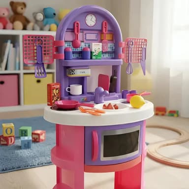 Mi Primer Cocina New Plast Art 10626 Color Rosa Cocinita De Juguete Infantil Con Horno Y Accesorios Set De Cocina De Plastico Reforzado Juego De Rol Para Niños Y Niñas Cocina De Juguete Utensilios