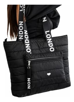 Cartera Mujer Grande Puffer De Cuero Eco Carteras De Mujer Amplia Negra Bolso Universitario Para Mujer Bandolera Tote Dama Moda De Marca Bolsos Impermeable Negro Resistente Reforzada Regalo Para Mujer
