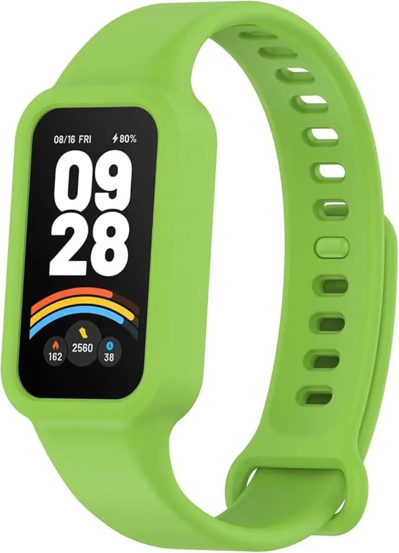 Malla Para Reloj Pulsera Redmi Smart Band 9 Active 1.47 De Silicona Generica Marca Miaband Color Verde Lima
