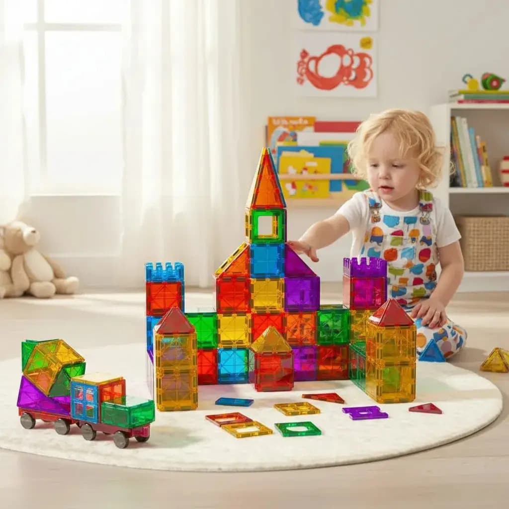 Bloques Para Armar Magneticos De Construccion Iman Imanes 60
