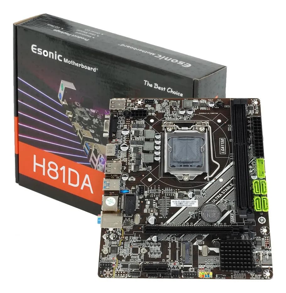 Placa Madre Intel H81 DA mATX LGA 1150 DDR3 HDMI SATA NVMe Esonic