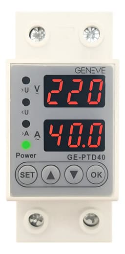 Protector Tension Digital Geneve Riel Din 40 Amp Monofasico
