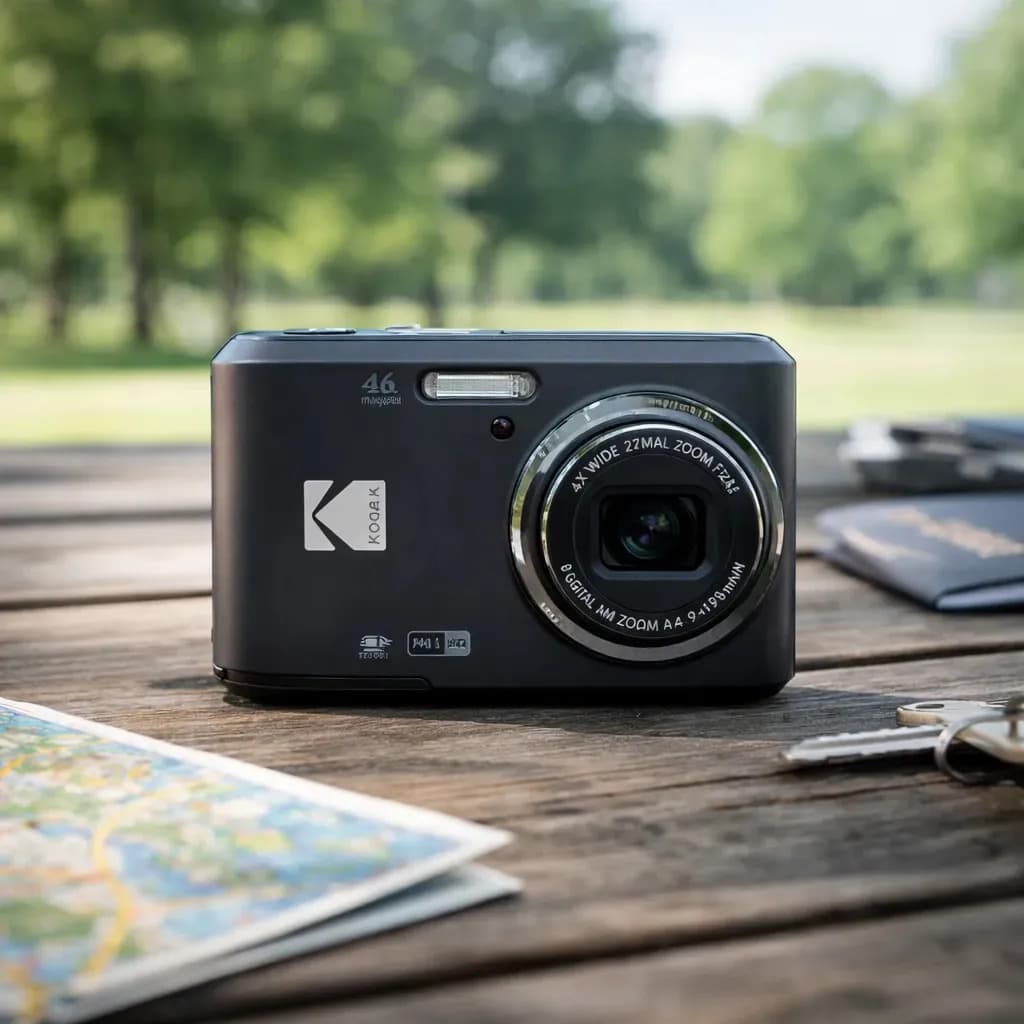 Cámara Digital Kodak Pixpro Friendly Zoom FZ45-BK 16MP Gris Oscuro Compacta + Zoom Óptico 4x Gran Angular 27mm Video Full HD 1080p Pantalla LCD 2.7” Ideal Viaje Vlog Fotos Familia Fácil de Usar