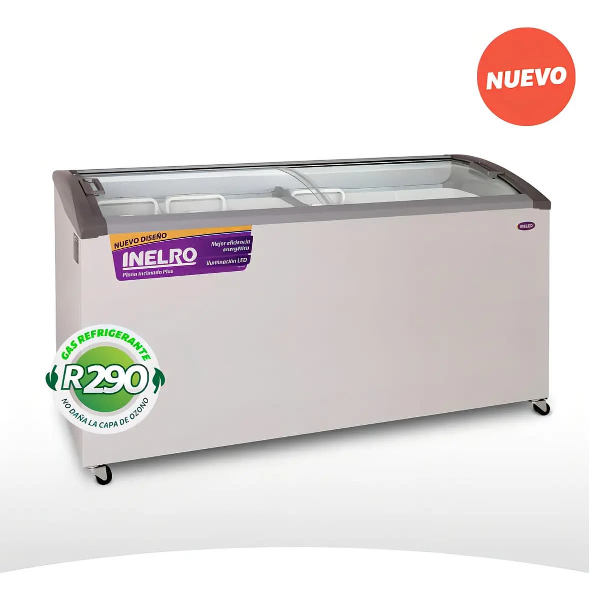 Freezer Horizontal Inelro Fih550Pi Plus 455L Tapa Vidrio R290