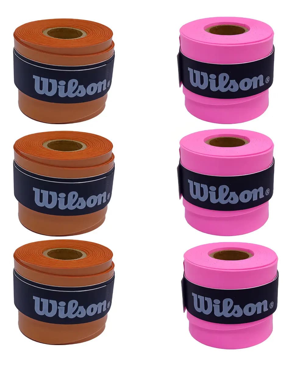 Pack X 6 Unidades Wilson Ultra Wrap Overgrip Comfort Color Fucsia Naranja Cubregrip Tenis Padel Multicolor Cubre Grip Sobregrip Muy Adherente Duradero