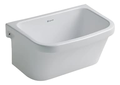 Pileta Lavadero Ferrum Plk Loza Con Fregadero P/colgar P Acabado Brillante Color Blanco