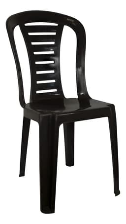 Silla Plástica Apilable Reforzada Reina Color Negro Para Tu Casa