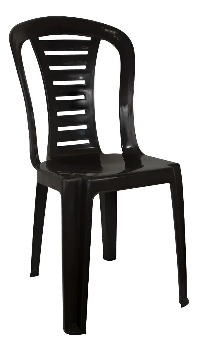 Silla Plástica Apilable Reforzada Reina Color Negro Para Tu Casa